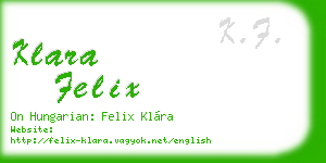 klara felix business card