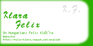 klara felix business card